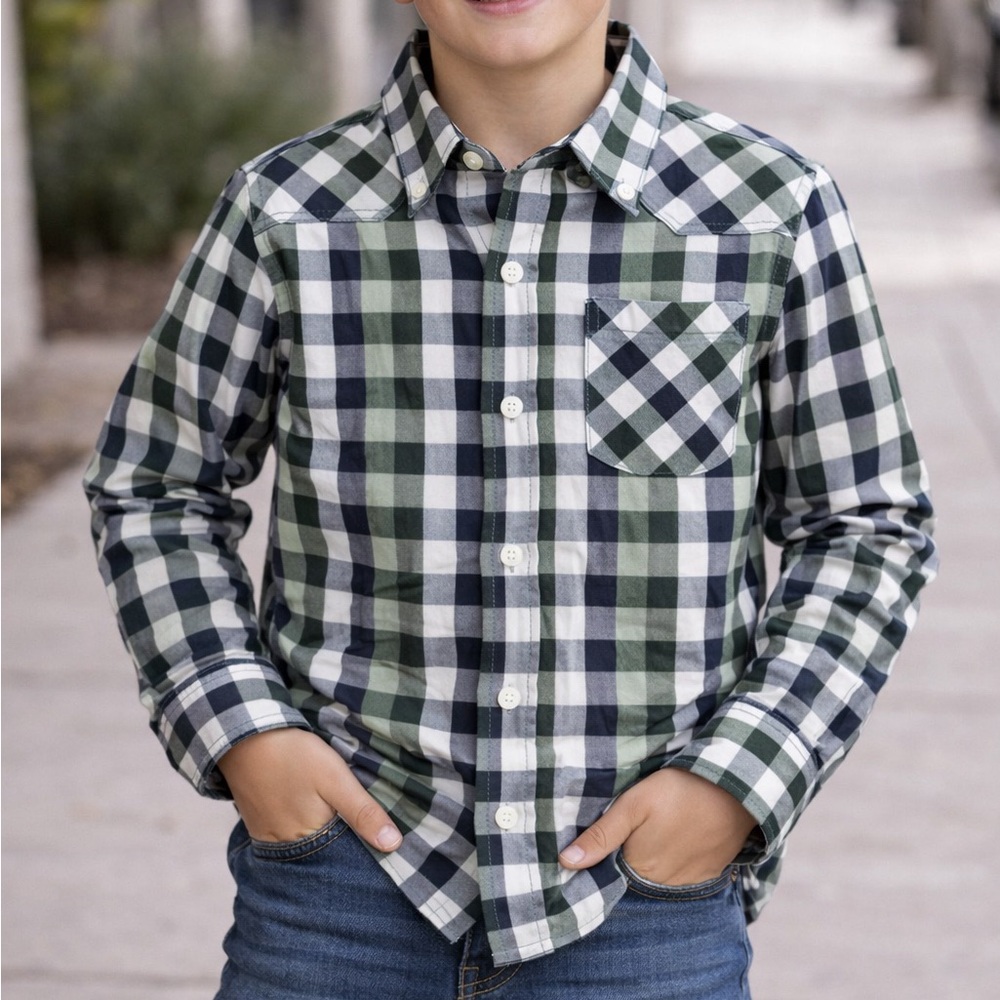 Boys Pintlar Plaid Button Shirt